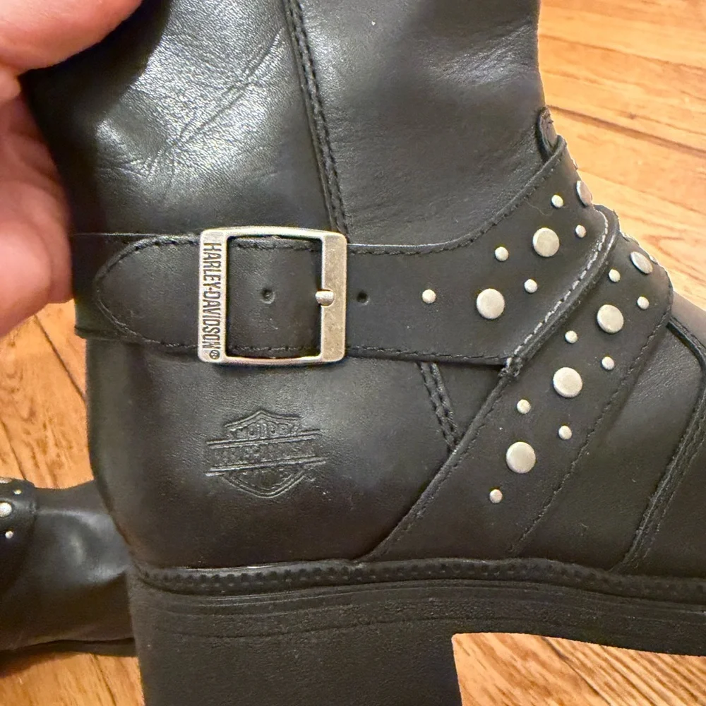 Harley-Davidson Black Textured Footwear - Picture 9 of 16